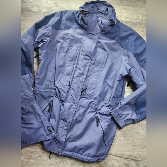 Columbia Two-Tone Purple Sport Interchange Windbreaker Jacket With Hood - Picture 1 of 10